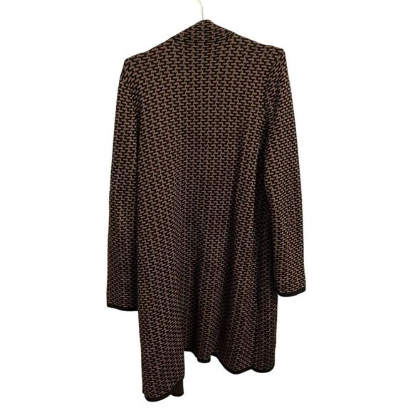 Ann Taylor Factory Long Open Front Long Cardigan Sweater Black Brown Size XL - Picture 5 of 7